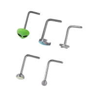 Multi-Pack Alien L-Bend Nose Rings 5 Pack – 20 Gauge