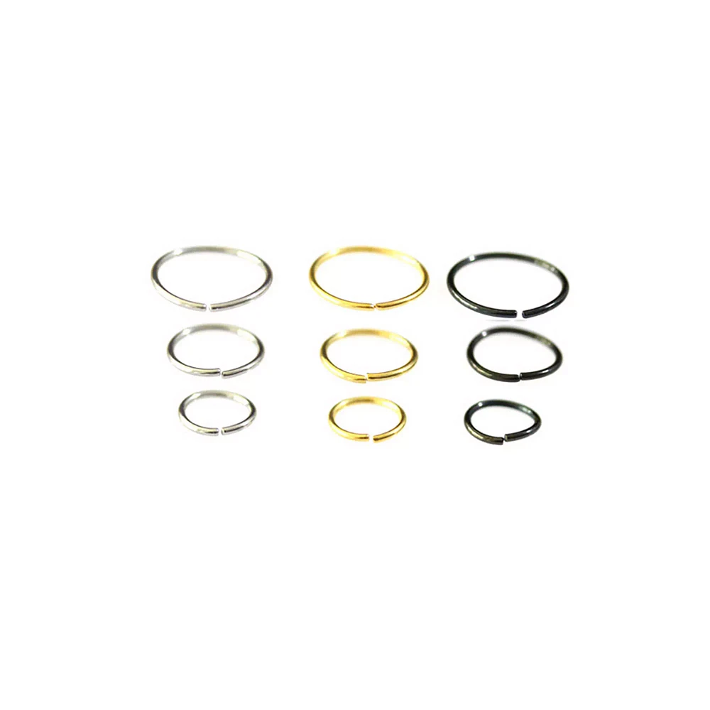 Multi-Pack Goldtone Silvertone Hoop Nose Rings Pack