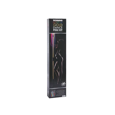 Spinning LED Light-Up Goldtone Stripper Pole