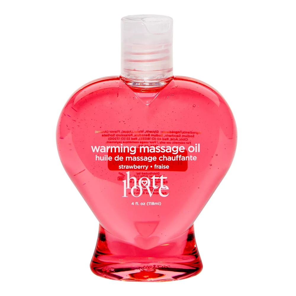 Strawberry Flavored Warming Massage Oil 4 oz. - Hott Love