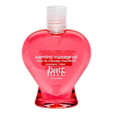 Strawberry Flavored Warming Massage Oil 4 oz. - Hott Love