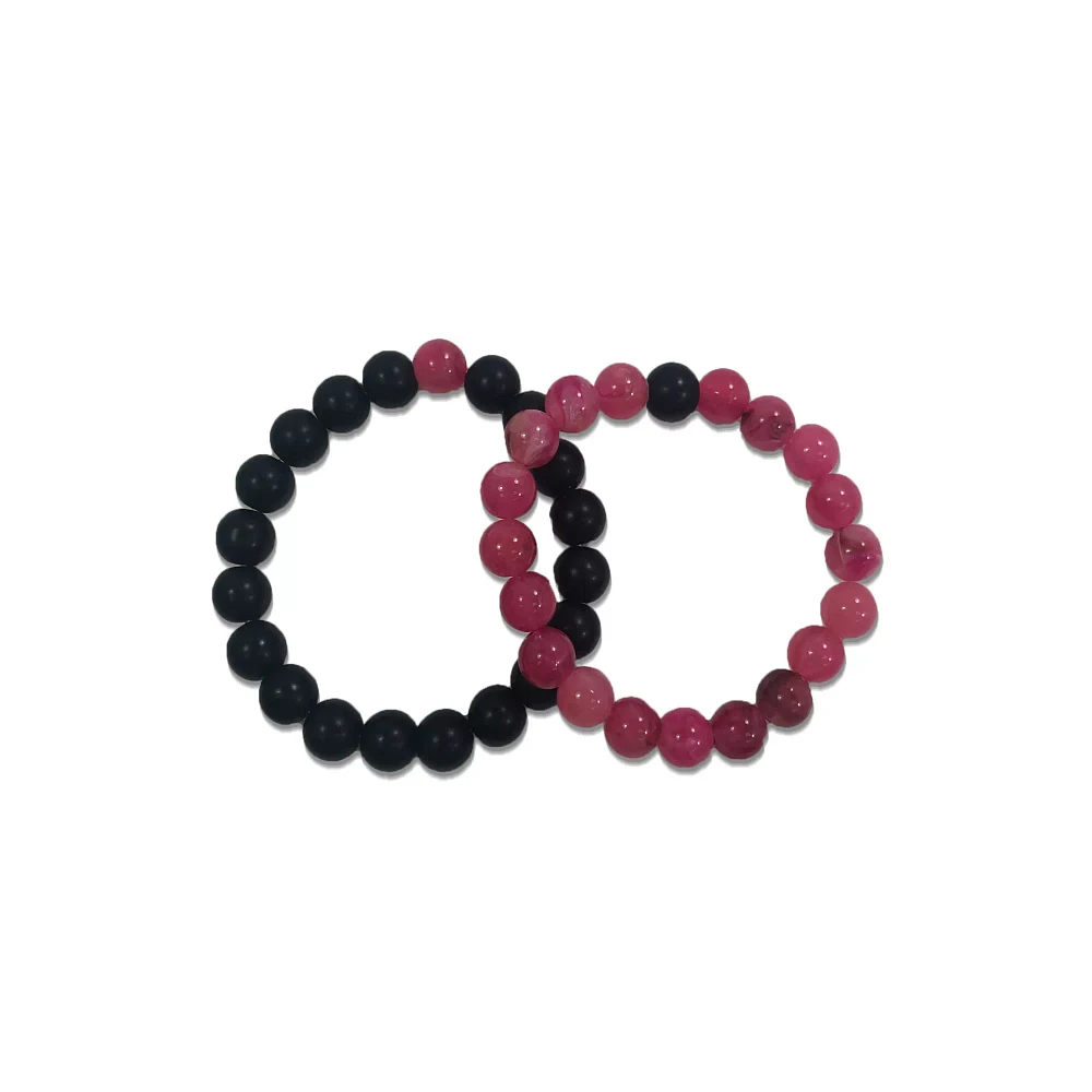 Black and Long Distance Beaded Bracelets – 2 Pack