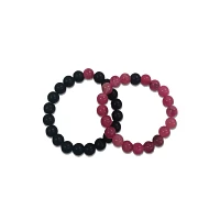 Black and Long Distance Beaded Bracelets – 2 Pack