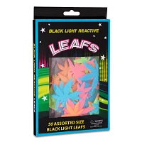 Black Light Weed Leaf Decals - 50 Pack