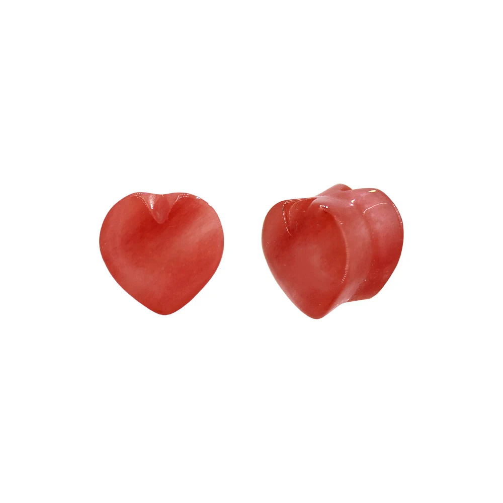 Heart Cherry Quartz Stone Plugs