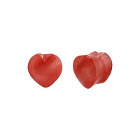 Heart Cherry Quartz Stone Plugs
