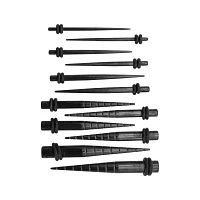 Multi-Pack Black Textured Tapers 6 Pair - 14-4 Gauge