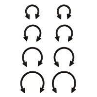 Multi-Pack Black Horseshoe Rings - 8 Pack