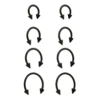 Multi-Pack Black Horseshoe Rings - 8 Pack
