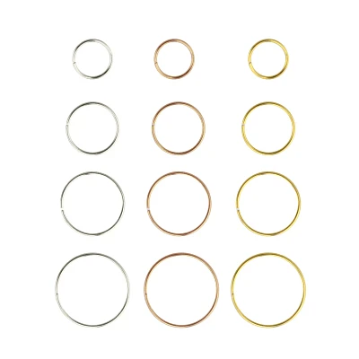 Multi-Pack CZ Hoop Nose Rings 12 Pack - 22 Gauge