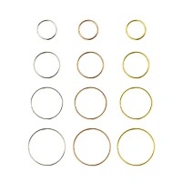 Multi-Pack CZ Hoop Nose Rings 12 Pack - 22 Gauge