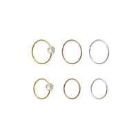 Multi-Pack CZ Hoop Nose Rings