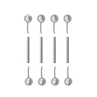 Multi-Pack Silvertone Threadless Barbells 4 Pack - 14 Gauge