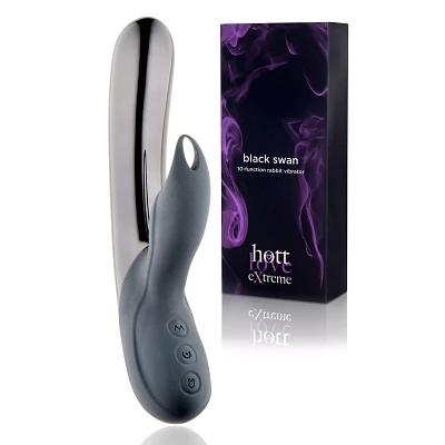 Black Swan 10-Function Rechargeable Waterproof Rabbit Vibrator 8 Inch - Hott Love Extreme