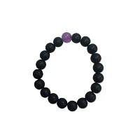 Black and Purple Long Distance Beaded Bracelets – 2 Pack