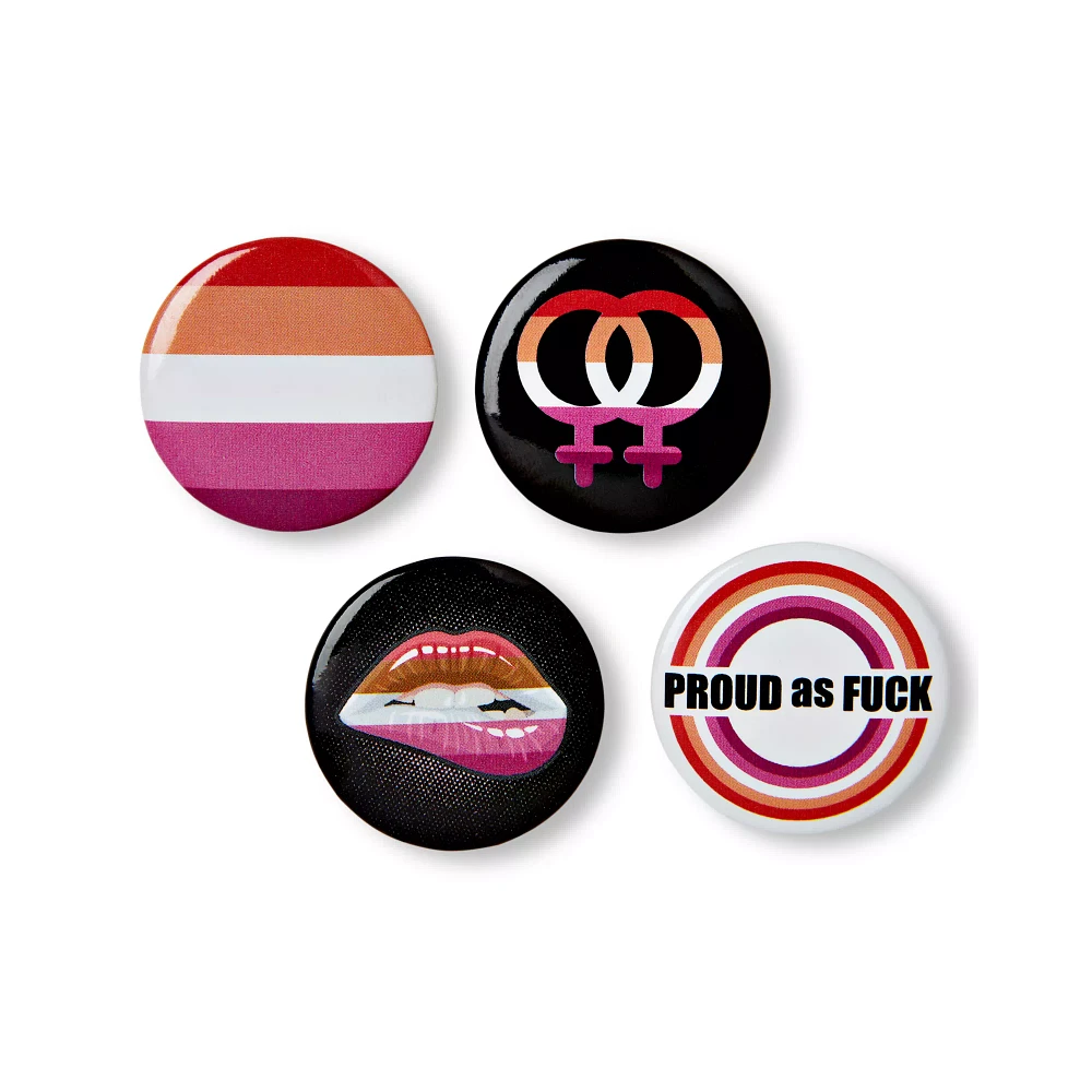 Lesbian Pride Buttons - 4 Pack