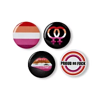 Lesbian Pride Buttons - 4 Pack