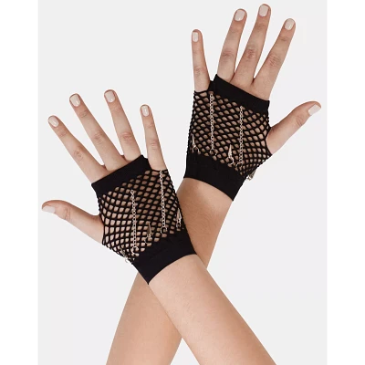 Chain and Mesh Fingerless Gloves