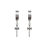 Sword Huggie Dangle Earrings – 18 Gauge