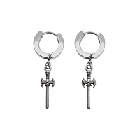 Sword Huggie Dangle Earrings – 18 Gauge