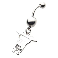 DoodleBob CZ Dangle Belly Ring 14 Gauge - SpongeBob SquarePants