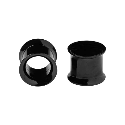 Black Screw Fit Double Flare Titanium Tunnels