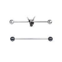 Rock On Skeleton Hand Industrial Barbells 2 Pack - 14 Gauge