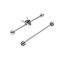 Rock On Skeleton Hand Industrial Barbells 2 Pack - 14 Gauge