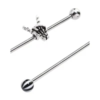Rock On Skeleton Hand Industrial Barbells 2 Pack - 14 Gauge