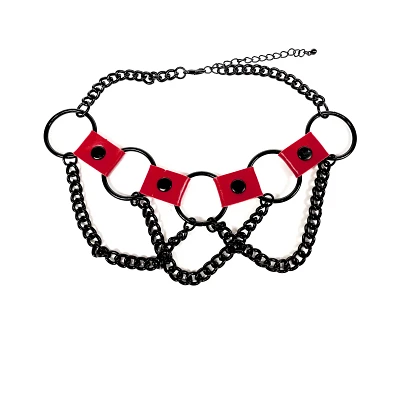 Red and Black Chain Choker Necklace