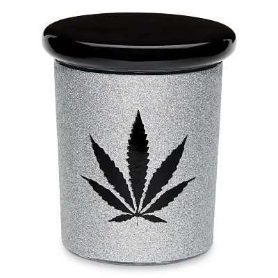 Silver and Black Glitter Stash Jar - 7.5 oz.