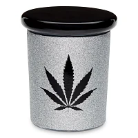 Silver and Black Glitter Stash Jar - 7.5 oz.