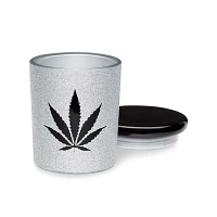 Silver and Black Glitter Stash Jar - 7.5 oz.