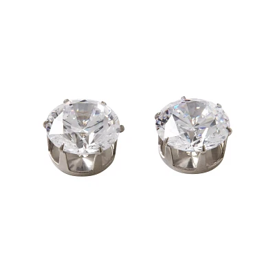 Round CZ Titanium Stud Earrings
