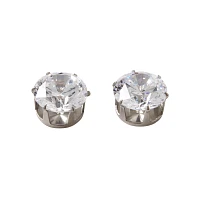 Round CZ Titanium Stud Earrings