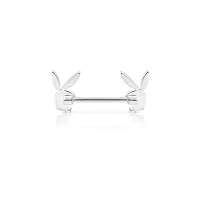 Pink CZ Playboy Bunny Nipple Barbells