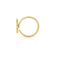 Goldtone Playboy Bunny Hoop Nose Ring - 20 Gauge
