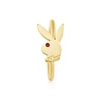 Goldtone Playboy Bunny Hoop Nose Ring - 20 Gauge