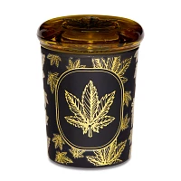 Black and Gold Leaf Stash Jar - 3 oz.