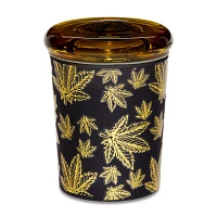 Black and Gold Leaf Stash Jar - 3 oz.