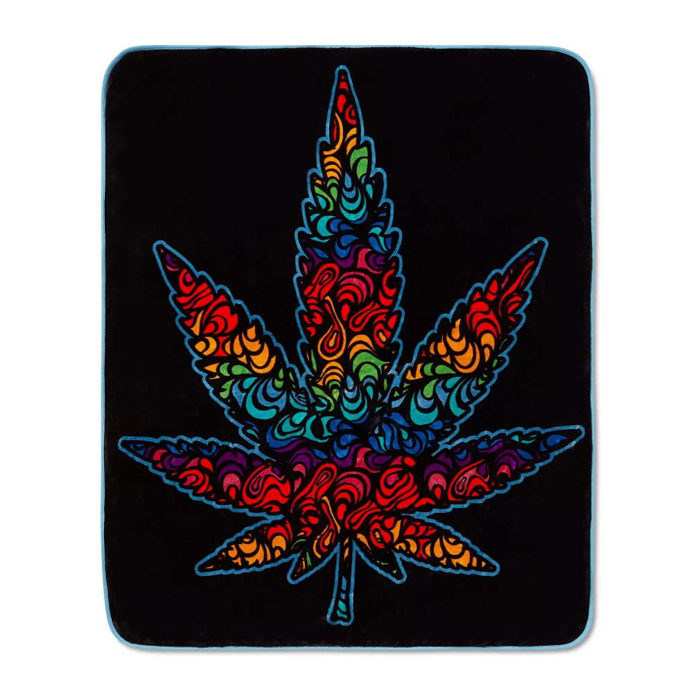Trippy Leaf Fleece Blanket