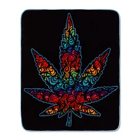 Trippy Leaf Fleece Blanket