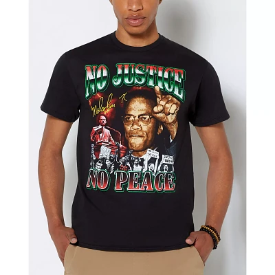 No Justice Peace Malcolm X T Shirt