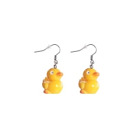 Rubber Duck Fishhook Dangle Earrings