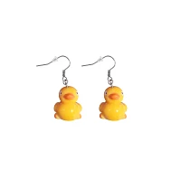 Rubber Duck Fishhook Dangle Earrings