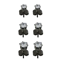 Multi-Pack Round CZ Black Stud Earrings – 20 Gauge
