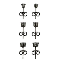 Multi-Pack Round CZ Black Stud Earrings – 20 Gauge