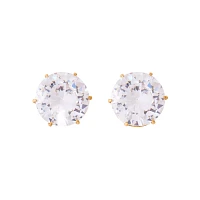 Round CZ Goldplated Stud Earrings – 20 Gauge