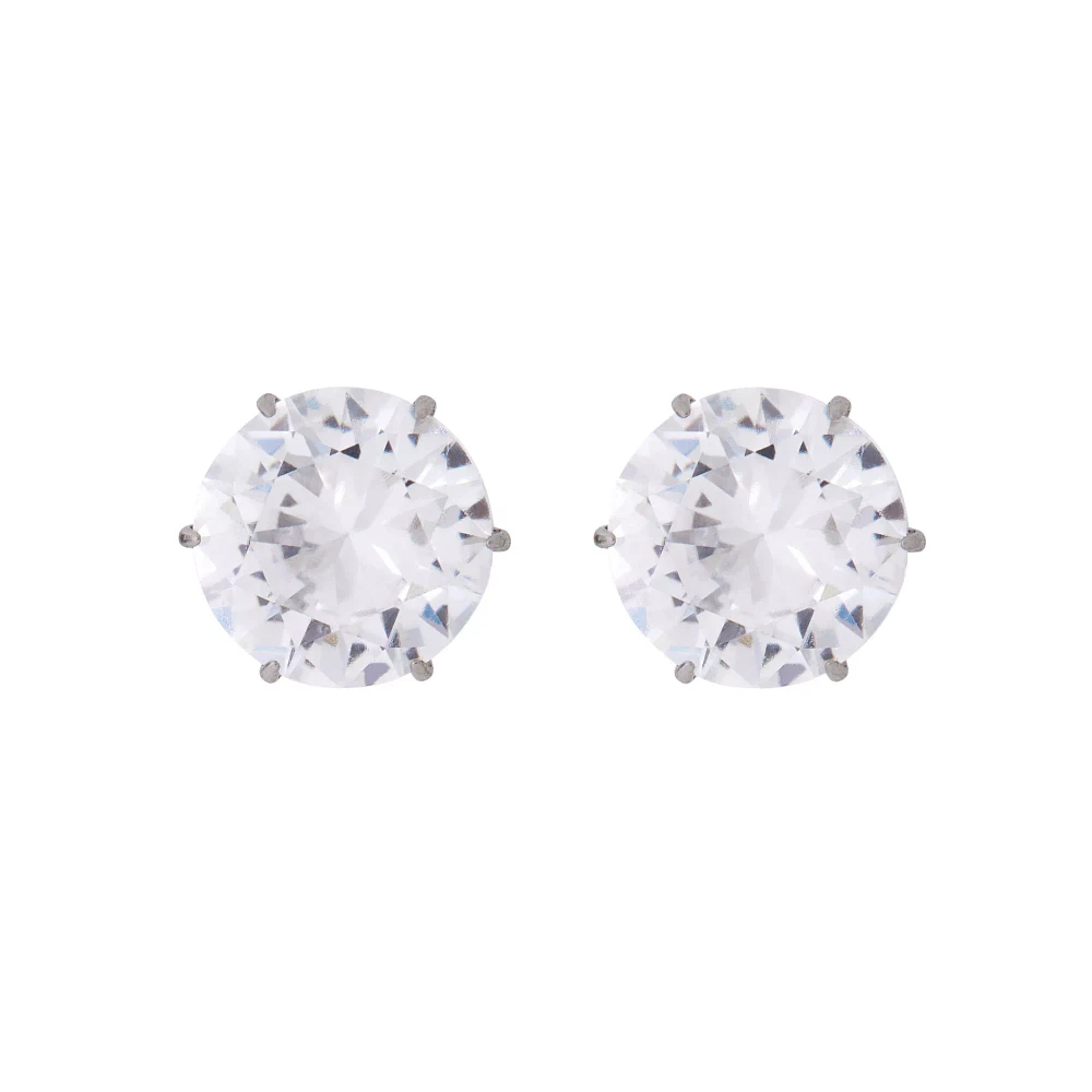 Round CZ Stud Earrings – 20 Gauge