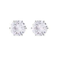 Round CZ Stud Earrings – 20 Gauge